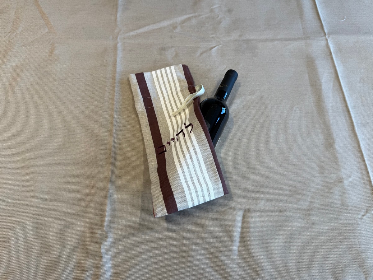Couvre pain à rayures et porte bouteille  - miniature 2